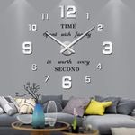 Vangold Large Frameless Wall Clock Sticker DIY Wall Clock Kit Home Decoration for Livingroom Bedroom Kitchen