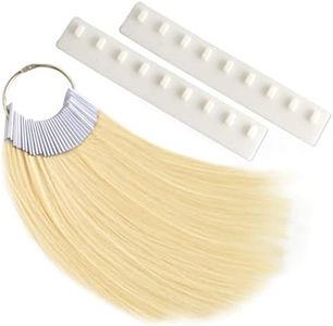 MEckily 30 Pcs Human Hair Swatches Testing Color Samples for Salon Color Rings Free 2 Swatch Holders (8 inch Light Blonde)