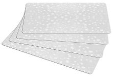 Kuber Industries Stone Print Fridge Mat Set of 4|Water Proof Refrigerator Drawer Mat|Reusable & Washable|Multipurpose Mat for Kitchen (Transparent)