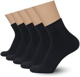 SERISIMPLE Mens Rayon Bamboo Ankle Mesh Socks Thin Quarter Athletic Comfortable Casual Socks 5 Paris (US, Alpha, Large, Regular, Regular, Black)