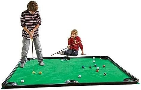 Hearthsong Indoor Golf Pool Game, 78"L x 57"W, Includes 2 Clubs, 16 Balls, 6 Holes, Ages 3 and Up