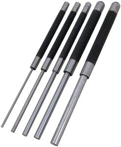 Performance Tool W758 5 Piece 8-Inch Long Carbon Steel Pin Punch Set, Pin Sizes 1/8", 3/16", 1/4", 5/16" and 3/8"