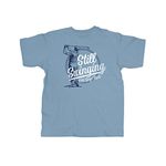 OLD GUYS RULE Men's Graphic T-Shirt, Still Swinging - Gift for Dad, Grandpa, Husband, Father's Day, Birthday, Holiday - Funny Novelty Tee for Golfers, Caddies (Stone Blue, X-Large)