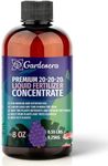 Gardenera Premium All-Purpose 20-20-20 Liquid Fertlizer - 𝐂𝐎𝐍𝐂𝐄𝐍𝐓𝐑𝐀𝐓𝐄 - Increases Flowering and Yield on All Varieties of Fruits, Vegetables and Flowers| Liquid Plant Superfood (8 OZ)