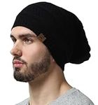 Slouchy Winter Beanie - Beanies for Women Beanie Hats for Men Oversized Long Slouch Black Beanie Cap Tuque Pour Homme Tuque Femme Warm & Soft Cold Weather Toboggan Caps