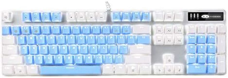 Mechanical Gaming Keyboard, MageGee 104 Keys White Backlit Gaming Keyboards with Blue Switch, USB Wired Mechanical Computer Keyboard for Laptop, Desktop, PC Gamers(White & Blue)