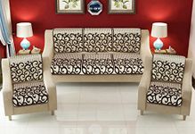 SAWNA Homes Chenille Sofa Cover Set 5 Seater for Living Room - 3 Seater & 2 Seater Sofa Slip Covers for Home - Premium Furniture Protector Panels for Sofa Couch Office, 10 Piece, Light Brown