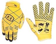 Seibertron Pro 3.0 Twelve Constellations Elite Ultra-Stick Sports Receiver Glove Football Gloves Youth (Yellow, Youth S)