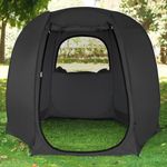 Alvantor Outdoor Camping Tent Canopy - 10' x 10' Hexagon Pop Up Sun Shade with Ventilated Mesh Walls (Black, Not Waterproof) - All-Season Shelter for Camping, Beach, and Events