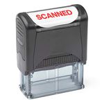 Self Inking Rubber Stamp, Refillable Red Ink Preinstalled - (9/16" x 1-1/2") (Scanned)