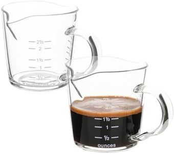 Espresso Shot Glass 3-Ounce Triple Pitcher Barista Double Spouts With Pouring Handle (2 Pack)