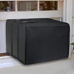 Air Jade Outside Window Air Conditioner Cover, 25 W x 17 H x 21 D inches Waterproof Covers for Outdoor AC Unit, Heavy Duty Defender and Bottom Covered, Black