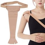 Lymphedema Compression Arm Sleeve, Thumb Lymph Edema arm Sleeve, Polyurethane Post Mastectomy Support Arm Sleeve for Swelling Support(XL-Right)