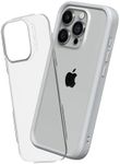 RHINOSHIELD Modular Case Compatible with [iPhone 15 Pro] | Mod NX - Customizable Shock Absorbent Heavy Duty Protective Cover 3.5M / 11ft Drop Protection - Platinum Gray