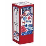 Bicycle Poker Size Jumbo Index Playing Cards (Pack of 12), Red/Blue