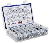 Loreso Electrolytic Capacitor Variety Pack 600 pcs Assortment Kit Box - 600pcs 24 Value - Electrolytic Capacitors 0.1uf to 1000uf 50V, for Electronics Projects