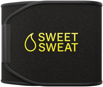 Sweet Sweat Waist Trimmer for Women and Men - Sweat Band Waist Trainer Belt for High Intensity Training and Gym Workouts, 5 Adjustable Sizes