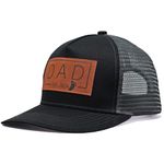 Giavuwn Girl Dad Est 2024 Hat Fathers Day Birthday Gift for Dad from Daughter Son Leather Patch Trucker Hat for New Dad, Black, One Size