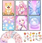 97 Decor Kawaii Room Decor Aesthetic Japanese - Kawaii Poster - Kawaii Decor for Bedroom, Cute Anime Room Decor Aesthetic Collage, Anime Kawaii Wall Decor, Pink Kawaii Stuff for Room (8x10 Inch | 20x25 cm UNFRAMED)