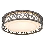 VICNIE Flush Mount Ceiling Light, 12 inch 15W LED Dimmable Lighting Fixture, 3000K Warm White, Oil Rubbed Bronze Fihished, ETL Listed for Kitchen, Hallway, Bedrooms (Metal Body and Acrylic Shade)