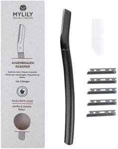 MYLILY Rasoio viso nero metallico | Dermaplaning viso | Eyebrow razor | Con 5 lametta viso donna
