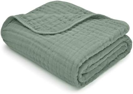 Comfy Cubs Baby Muslin Blanket, Swaddle for Newborns and Toddlers, Large 102 X 102 cm Cover, 6-Layer Plush Softness for Infant Swaddling, Receiving, or Tummy Time, Shower Gift (Fern, Baby - Muslin)
