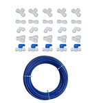 Malida RO Systems Water purifiers Pipe Fittings 1/4 inch tubing 32Ft 10meter,Quick Connector 25pcs.