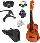 30" Left Handed Wood Guitar with Case and Accessories for Kids/Girls/Boys/Teens/Beginners (Mahogany)