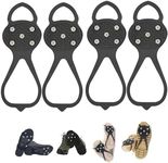 Universal Non-Slip Gripper Spikes, New Non Slip Gripper Spikes for Shoes, Traction Cleats Ice Snow Grips Anti Slip Silicone for Hiking Walking Climbing Fishing (2Pair Black, Adult)