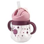 Sippy Cup for Baby Months 6+, Weighted Straw Non Spill Cup for Toddlers, Baby Straw Cup with Handles, Spill-Proof, Leak-Proof Soft Spout Cup 260ml, BPA Free (Purple)