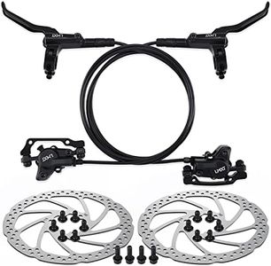 TOBWOLF 1 Pair MTB Disc Brake Set, Hydraulic Disc Brake Kit with 160mm Rotors, Left Rear 1450mm & Right Front 850mm, Aluminum Oil Pressure Calipers Levers for Mountain Bike E-Bike Fat Bike Road Bike