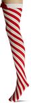 Forum Novelties Women's Candy Cane Thigh Highs Costume, Red/White, One Size