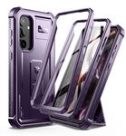 Dexnor Full Body Case for Samsung Galaxy S23 FE【Double Front Frame & Kickstand 】, Bumpershock Technology Drop Protection Rugged Phone Cover Shockproof Protective Bumper Case - Phantom Purple