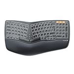 ProtoArc Backlit Ergonomic Wireless Keyboard, EK01 Bluetooth Ergo Split Keyboard, Wrist Rest, Natural Typing, Multi-Device, Rechargeable, Windows/Mac/Android