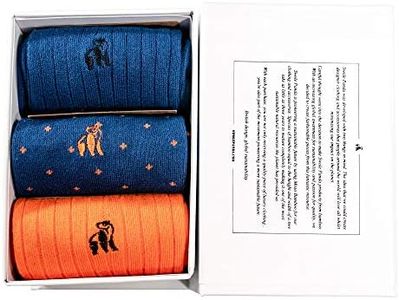 SWOLE PANDA | Luxury Bamboo Socks for Men, Orange & Blue, 3 Pack, Size 7-11