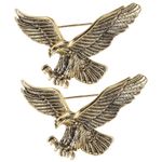 PACKOVE Vintage Eagle Brooch Pin 2Pcs Antique Eagle Lapel Pin Retro 4th of July Banquet Badge for Hat Scarf Jacket Shirt