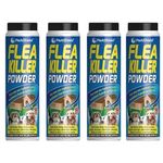 PEBBLE HUG Flea Killer Powder 200g, Insect Killer Indoor & Outdoor, Easy Application, Safe for Home Use, Crawling Insect Killer, Rapid Elimination & Prevention, (4 Pcs)