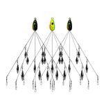 HCHinn Alabama Rig for Bass Striper Fishing Lures Baits 5 Arms Umbrella A-Rig Swimbaits with 8 Willow Leaf Blades for Trout Perch Walleye Freshwater / Saltwater Boat Trolling and More