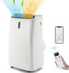 COSTWAY 5 in 1 Portable Air Conditioner with WiFi Smart APP, 12000BTU/14000BTU Mobile Heater, Cooler, Fan, Dehumidifier with Sleep Mode, 24H Timer, 3 Fan Speed & Remote Control (14000BTU)