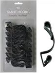 Simply Products 16 Giant Christmas Gutter Hooks Weatherproof Plastic for Hanging Outdoor Christmas String Lights, Fairy Lights or Rope Lights Gutter Clips - (Black)