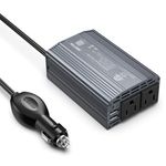 BESTEK 300W Power Inverter DC 12V to 110V AC Car Inverter with 4.2A Dual USB Car Adapter (Grey)