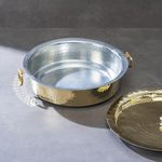 P-TAL Brass Lagaan Tin Coated with Lid 100% Pure Brass Degchi for Cooking 5kg Biryani Handi Ptal Brass Utensils for Kitchen