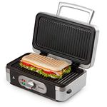 Domo DO9136C Electric Sandwich Toaster, Stainless Steel, 1000 W, 1 Liter, Black, Silver