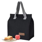 haoyuan Insulated Lunch Bag - Tote Bag, Cooler Bag, Waterproof Lunch Box Container, Tote Box Container, Lunch Box Bag, Thermal Leakproof Lunch Organizer for Men Women Kids Outdoor Picnic Work (Black)