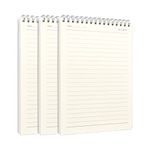 WWW Spiral Steno Notebook,A5 Spiral Steno Pads, 3 Pack Hardcover Lined Ruled Spiral Notebook 80 Sheets/160 Pages, 5.7”X8.2” for Travel Diary, Office Work, Notebooks College Ruled,School Supplies