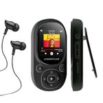 AUDIOCULAR M11 32GB MP3 Digital Player with Clip, Portable Bluetooth Music Player Support Upto128GB External Storage, Pedometer, FM Radio, Voice Recorder, E-Book, Stopwatch (32GB - Black)