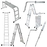 Folding Ladder 11-in-1 Wolf Aluminium 3.37m Multi Purpose Multi Use Step Ladder Work Bench with Steel Platform Trestle Inserts EN131-2 Years Warranty