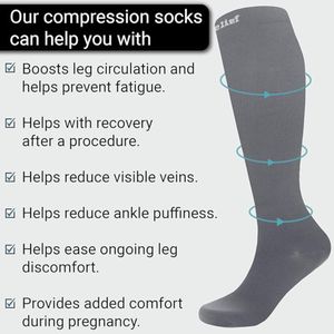 360 Relief Compression Socks S/M – Grey Support Hosiery