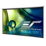 Elite Screens Manual Series, 100-INCH with 24" DROP, Pull Down Retractable Projector Screen, Movie Game Cinema, M100XWH-E24