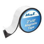 MagX Magnetic Tape with Adhesive Backing, 2 Inch x 10 Feet, Ultra Thick 60 mil, Heavy Duty, Magnetic Strips with Adhesive Backing, Magnet Tape Roll, Peel and Stick (MVAT-2010)